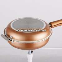 Stamped aluminum multi function double fry pan